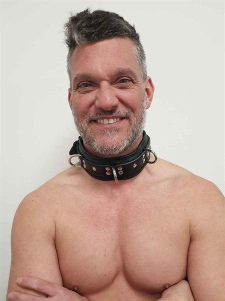 [615160] Mister B Essential Leather Lockable Collar Black