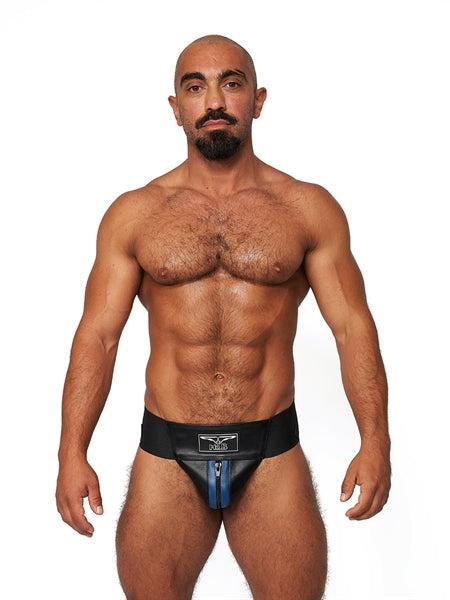 Mister B Leather Premium Jockstrap - Blue (XS)