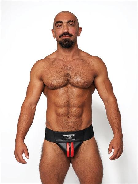 Mister B Leather Premium Jockstrap - Rød (XS)