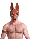 Mister B Leather Shaggy Dog Hood Stitched - Brun