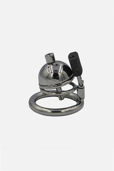 [566601] Steel Mini Chastity Cage with Plug