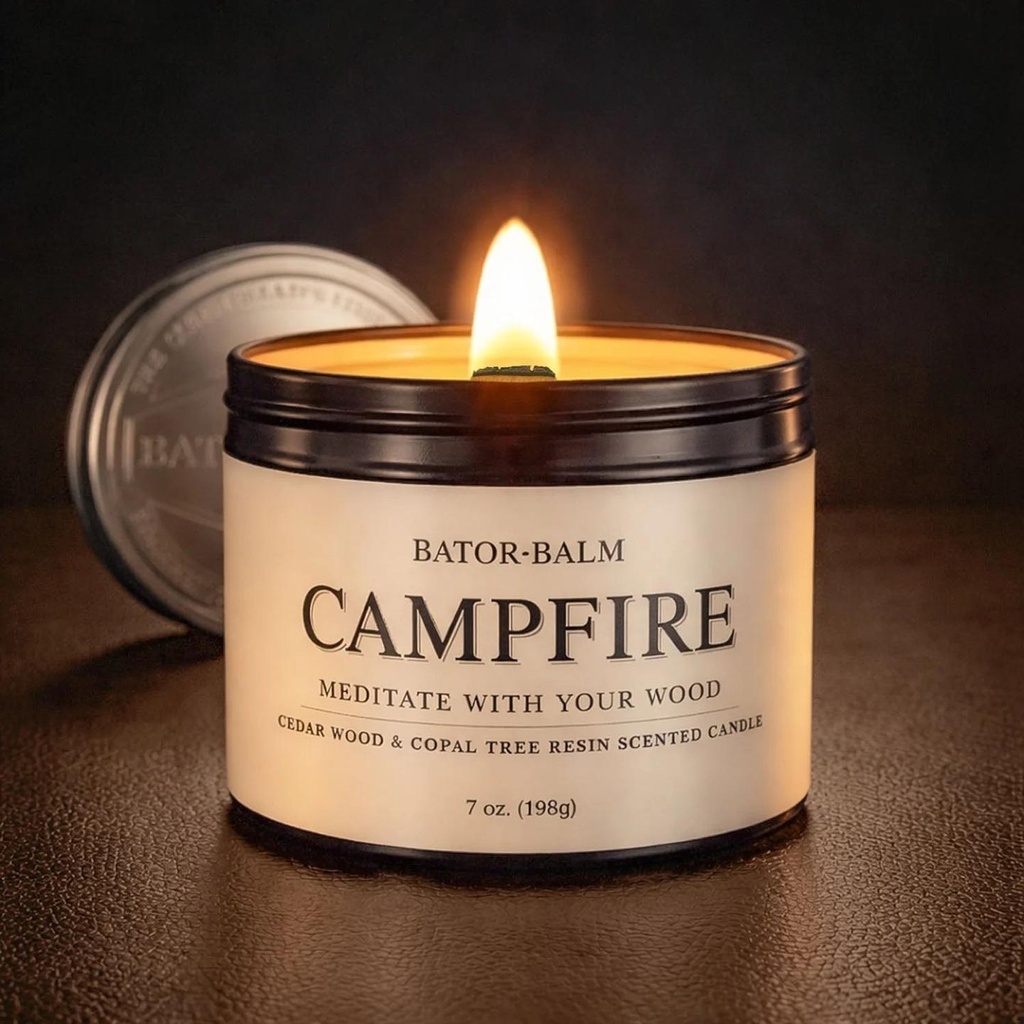 Camp Fire - 198g Knitrende Bator Balm Stearinlys
