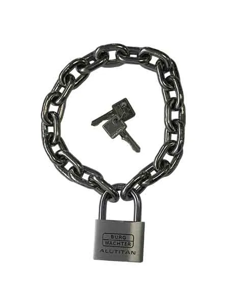 Mister B Stainless Steel Heavy Chain with Lock (47 cm)